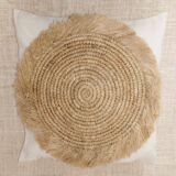 Bora cushion cover, cotton, raffia 50x50 cm