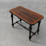 19th Century English side table with geometric wood inlay by John Taylor &