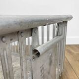 Large industrial aluminum laundry crate from the 60s