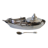 Bateau en inox support vinaigrette vintage années 60