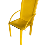 Fauteuil Coral en cuir jaune Matteo Grassi année 70