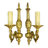 Paire d'appliques à 1 feu style Louis XV - Lumalux Paris - bronze doré