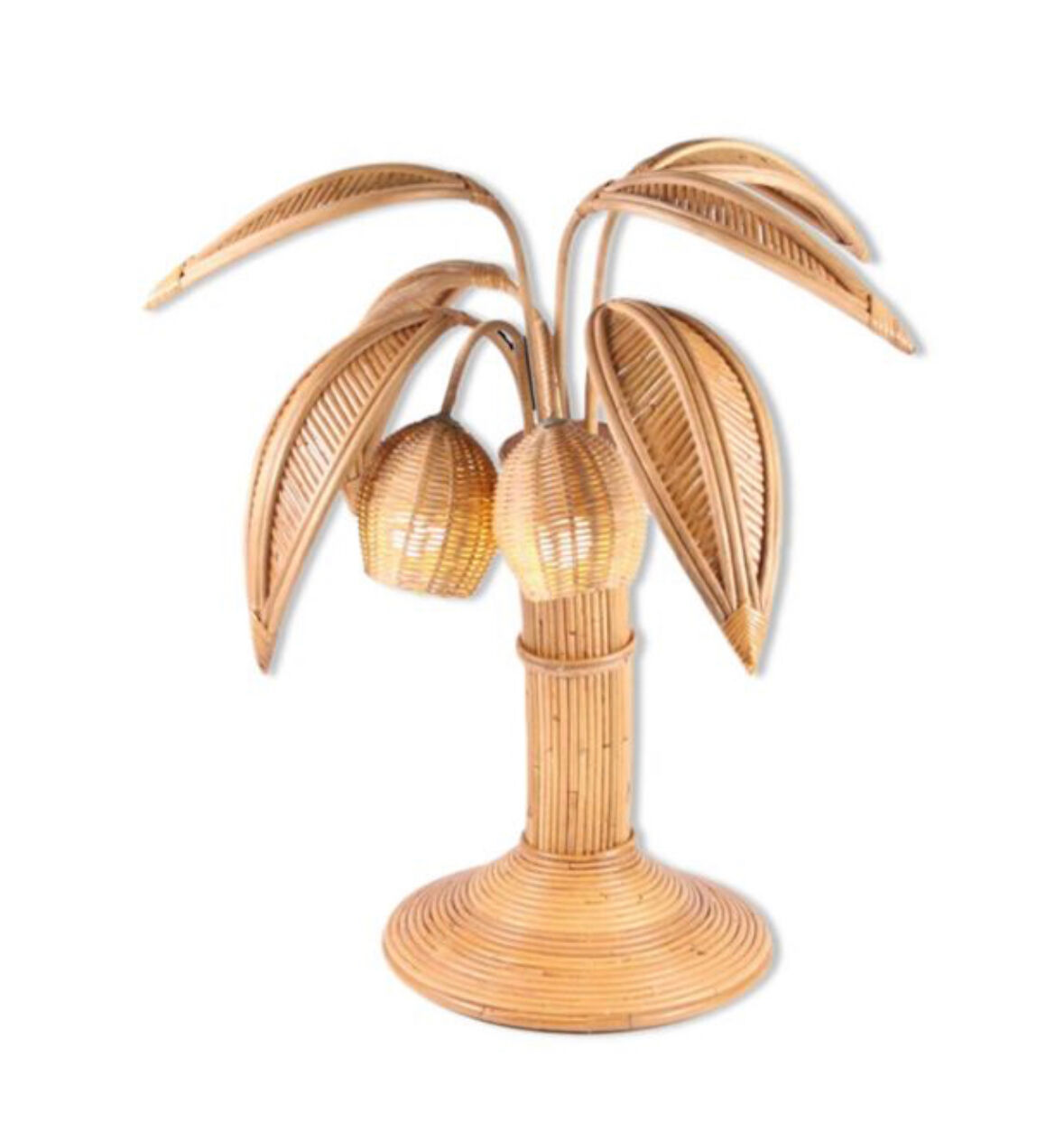 "Rattan 'coconut tree' lamp"