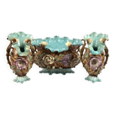 Grande garniture de cheminée en barbotine vers 1900