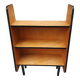 Wooden bookcase-shelf on black metal legs, Pierre Guariche style, 1960