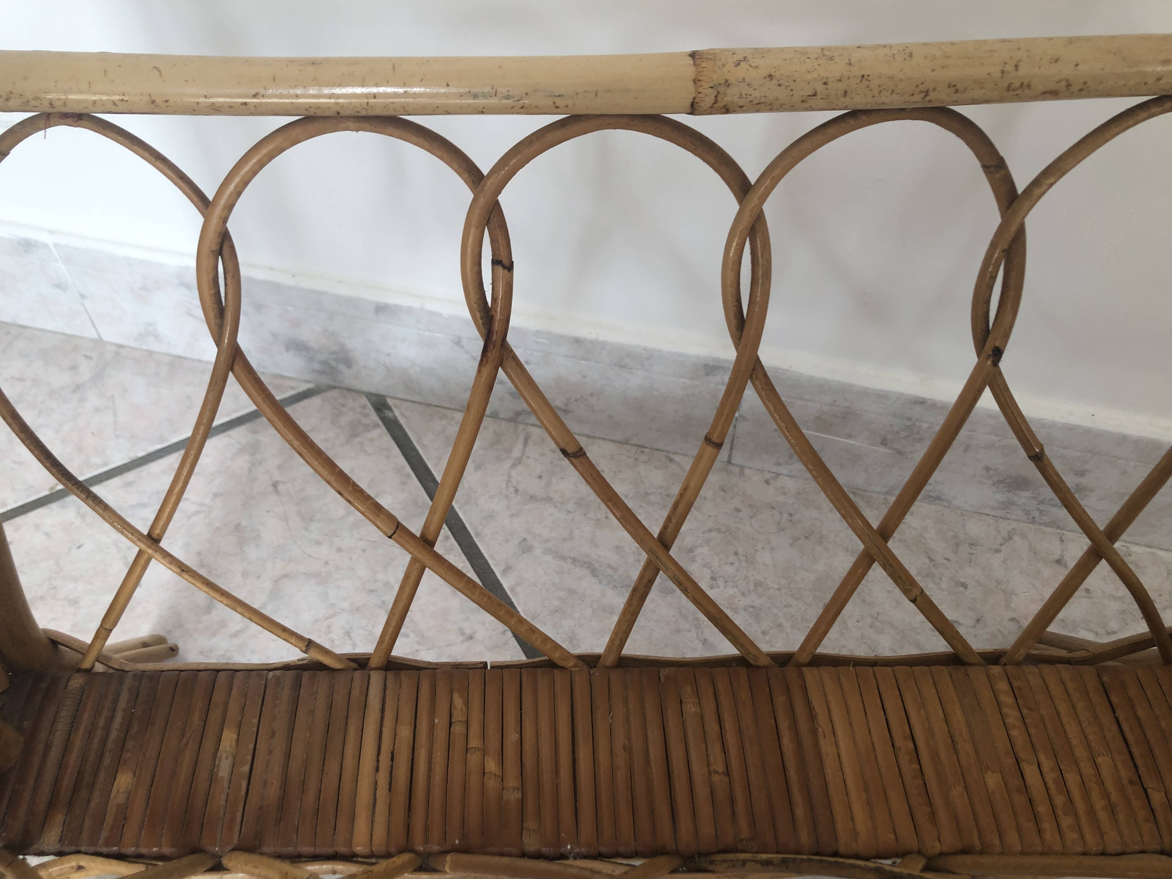 Rattan magazine rack