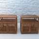 Paire de buffets en rotin vintage (Buri ) sur roulettes