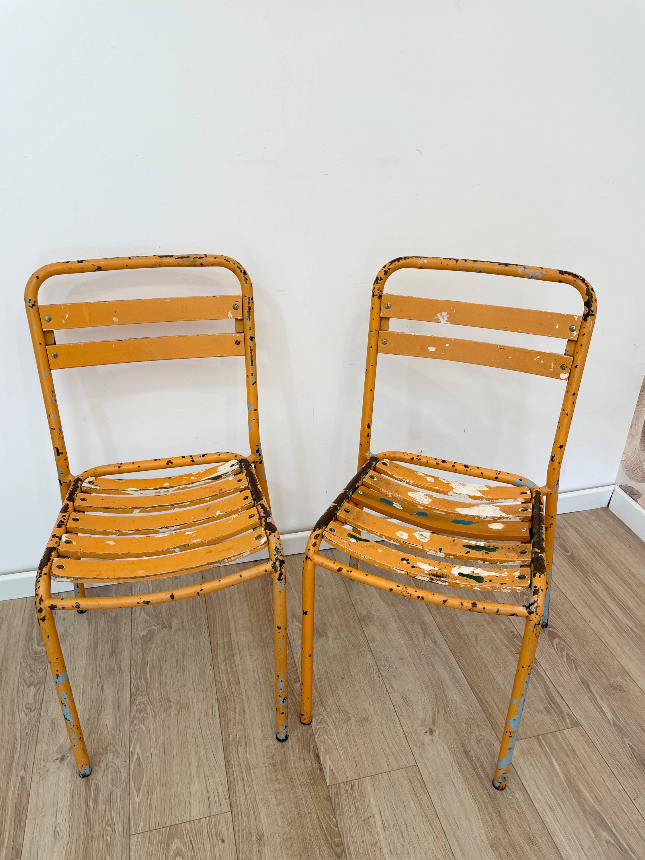 Pair of vintage bistro chairs "Street Art"