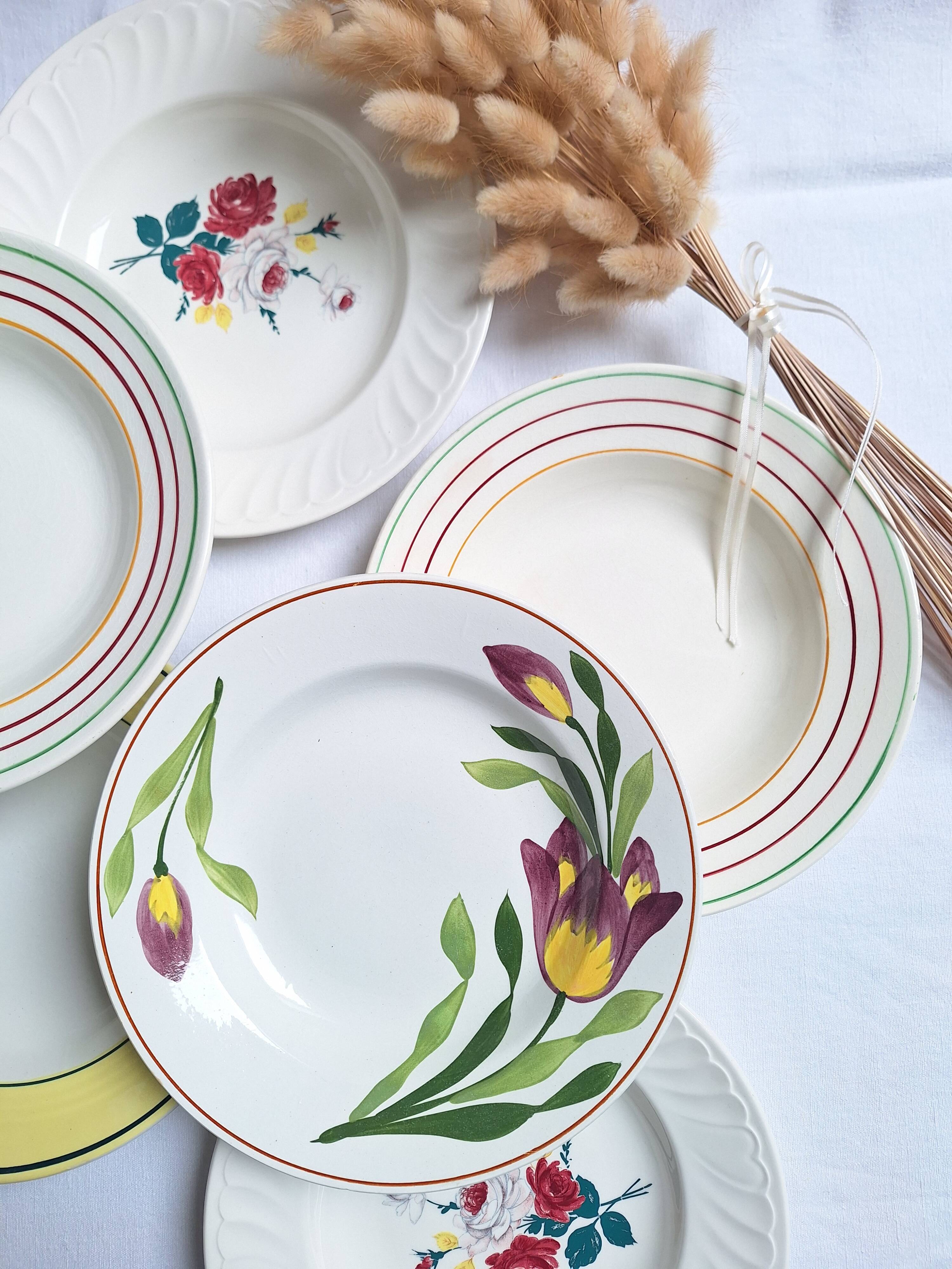 St Amand, Gien, Vintage soup plates