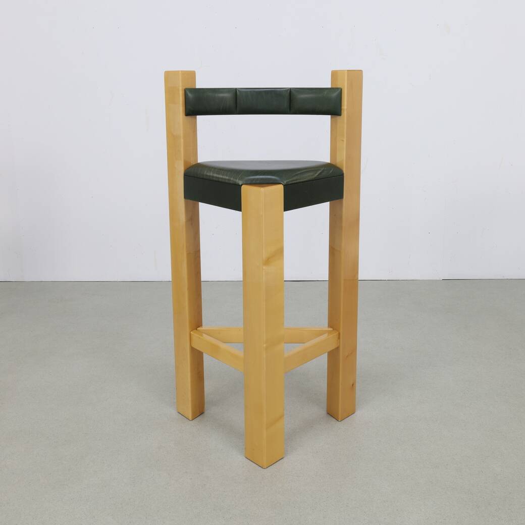 3x Postmodern Barstools in Leather, 1990s