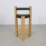 3x Postmodern Barstools in Leather, 1990s