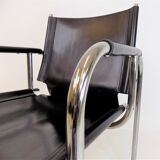 Strässle HE leather lounge chair by Hans Eichenberger