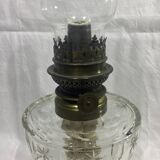 Crystal and bronze oil lamp