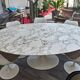 Knoll & eero saarinen, oval table "tulip", 198x121cm calacatta marble