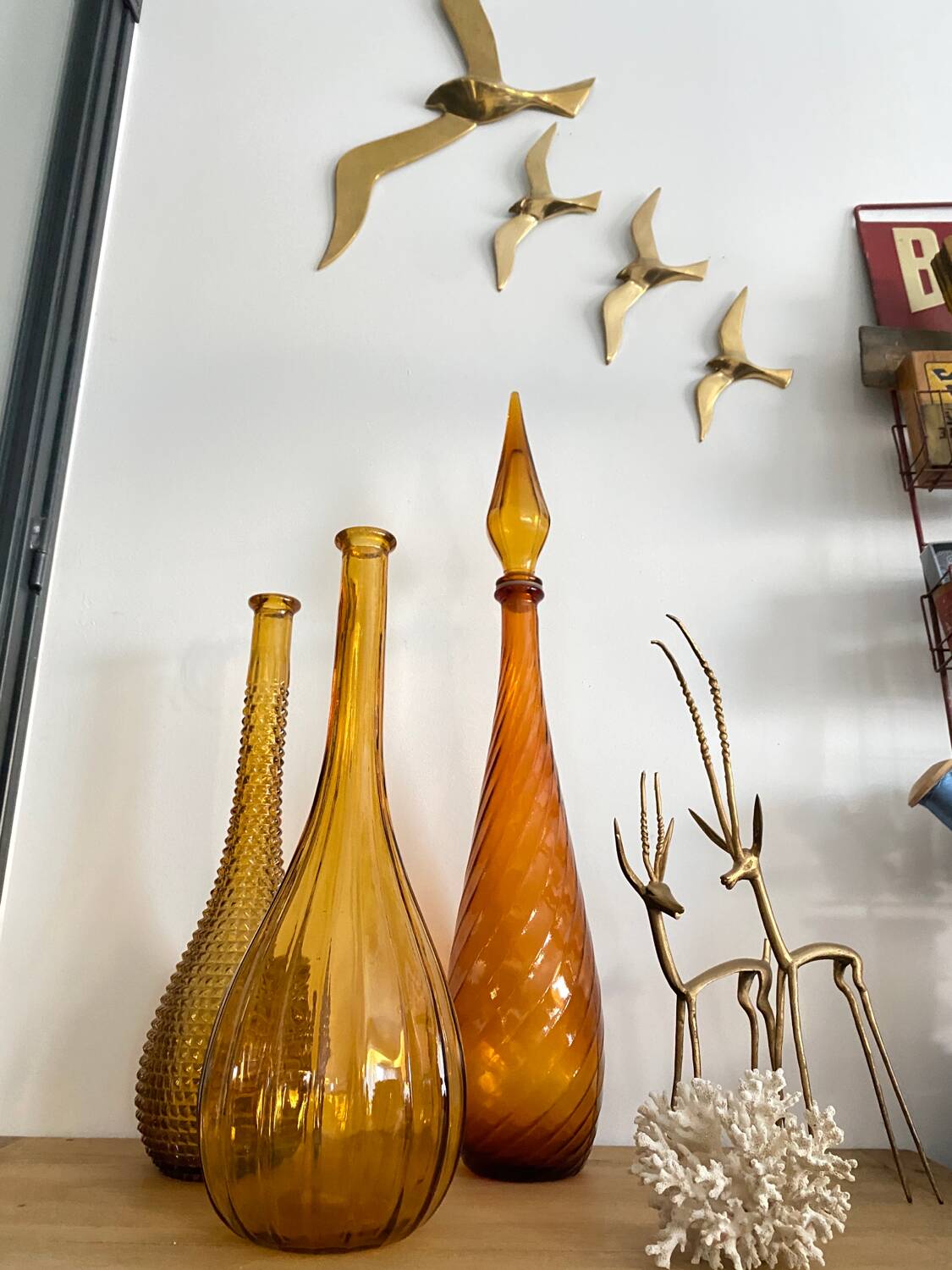 Carafe Empoli ambre vintage