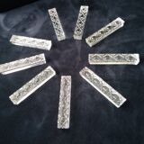 Box of 9 knife holders in Hungarian crystal, ruler shape