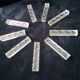 Set of 9 Hungarian crystal knife rests, strip shape