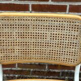 Cesca chair b32 model in white and wood by Marcel Breuer