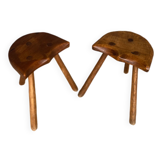 Pair of folk art stools