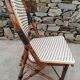 Pair of Vintage Wooden and Woven Plastic Bistro Chairs