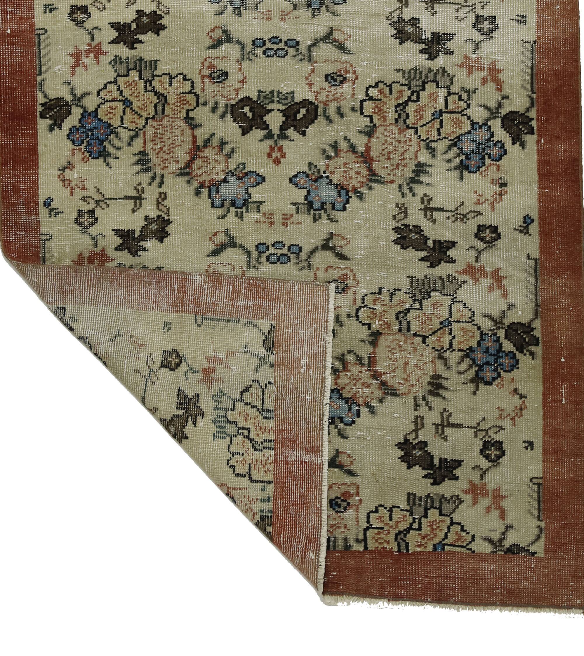 ONE-OF-A-KIND TURKISH HANDWOVEN VINTAGE RUG - RUSTIC VINTAGE CHARM 200X 104