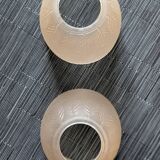 Set of 2 amber effect tulips with leaves (L-0210-4)