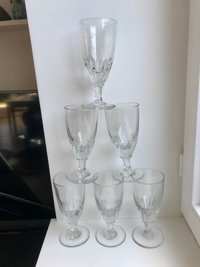 Set of 6 wine glasses / absinthe xxth