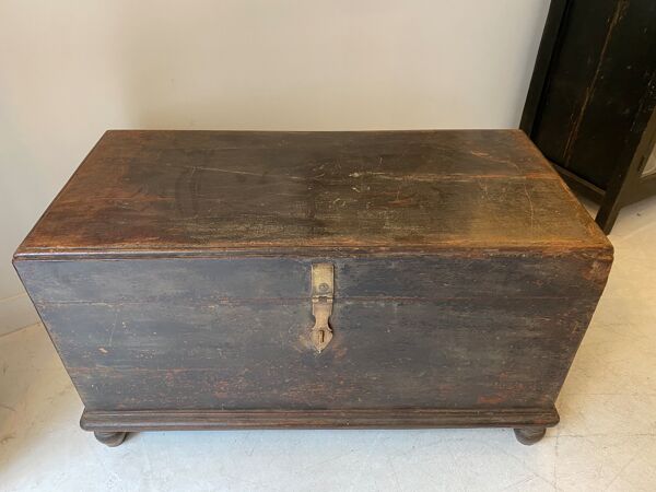 Coffre indien traditionnel du Rajasthan fin XIXeme en teck