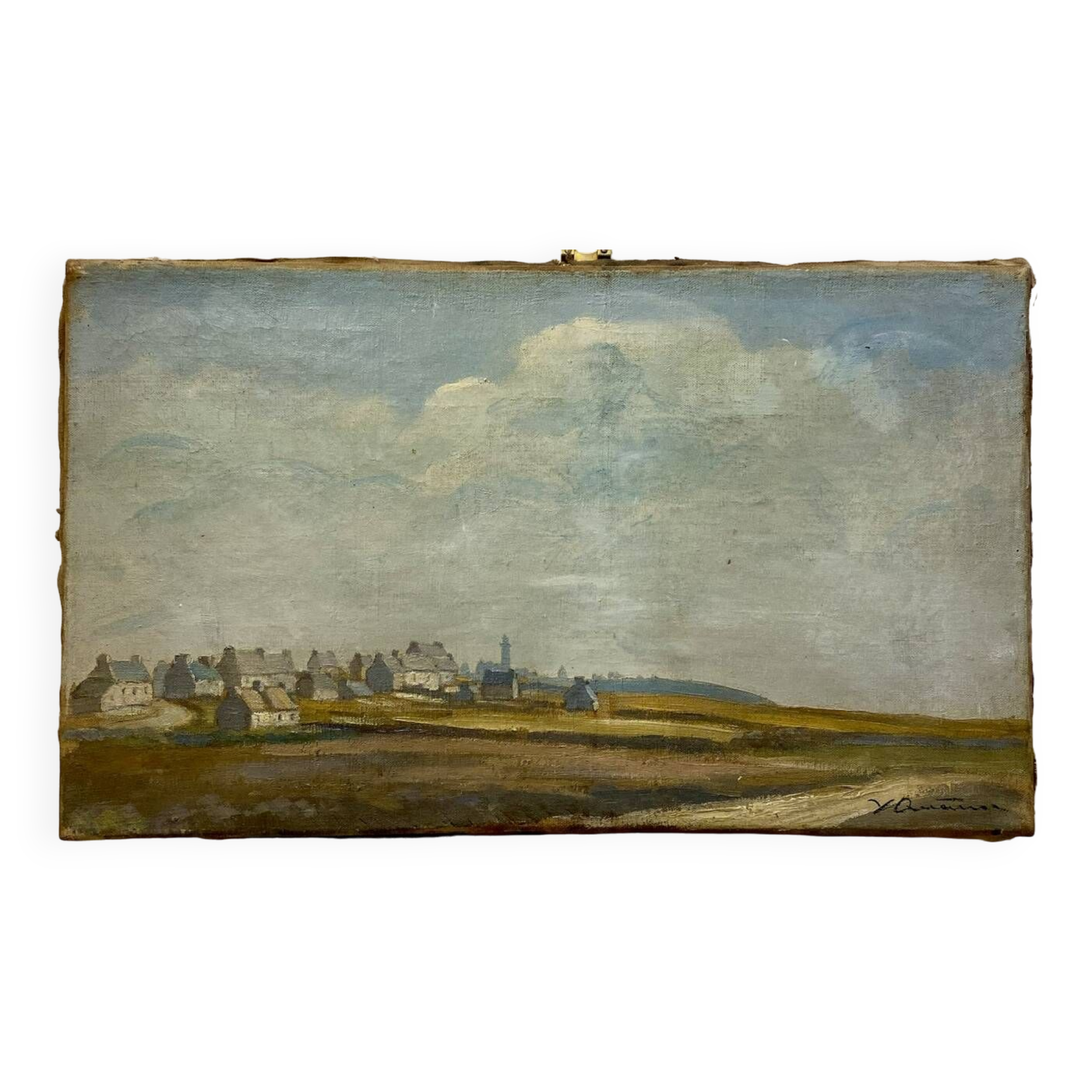 Tableau ancien , paysage breton signé, début XX siècle