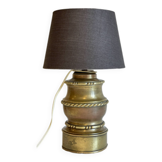 Chic brass lamp and vintage fabric