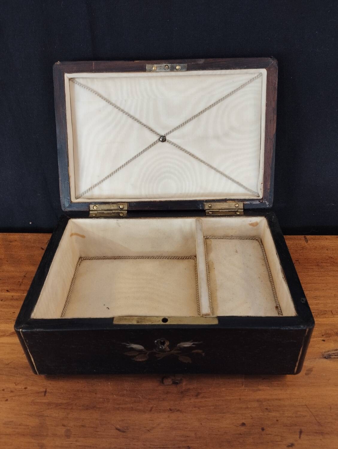 Marquetry jewelry box and music box