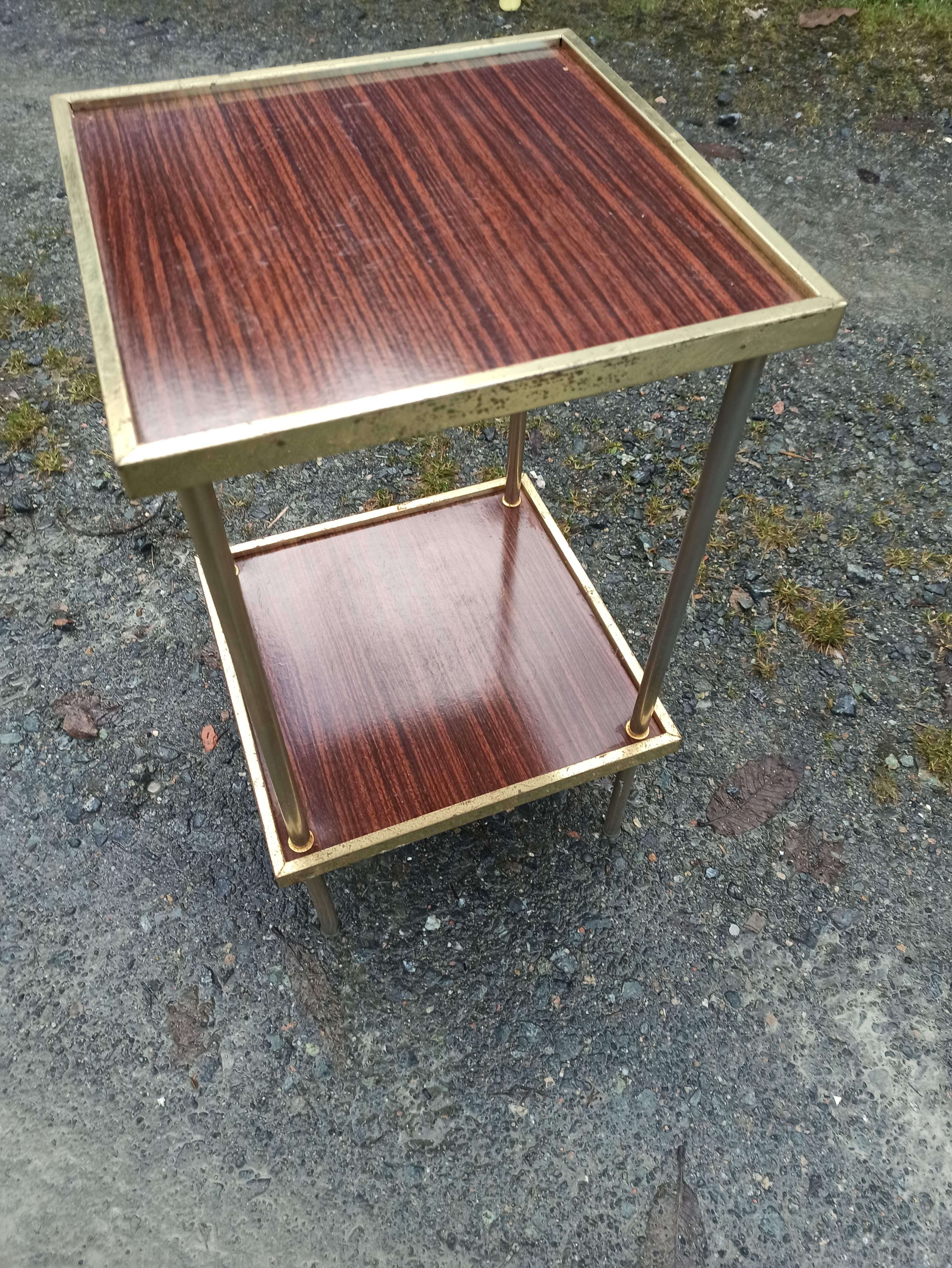 Gold chrome formica shelf harness