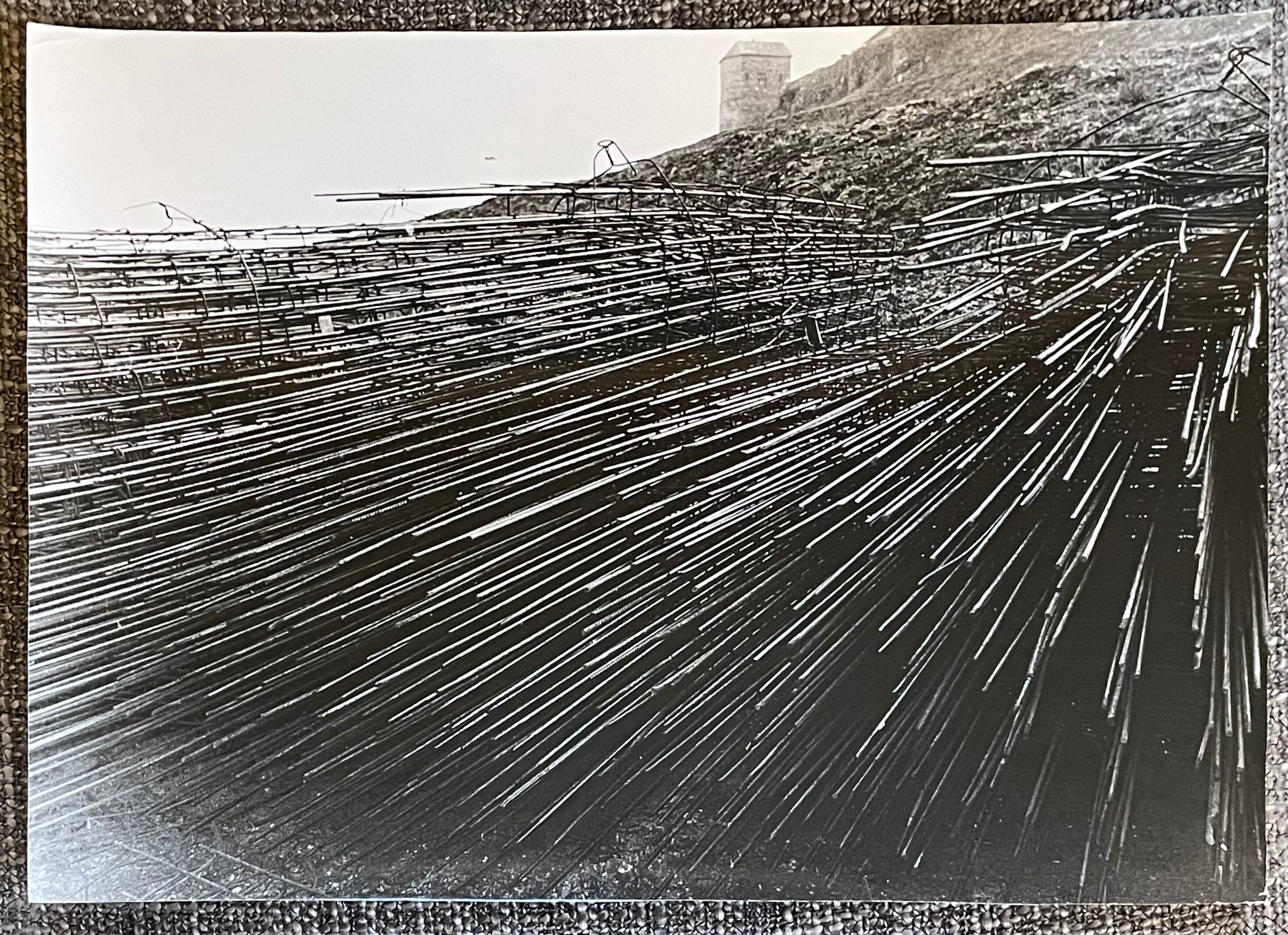 Photograph black and white silver print circa 1970 architecture