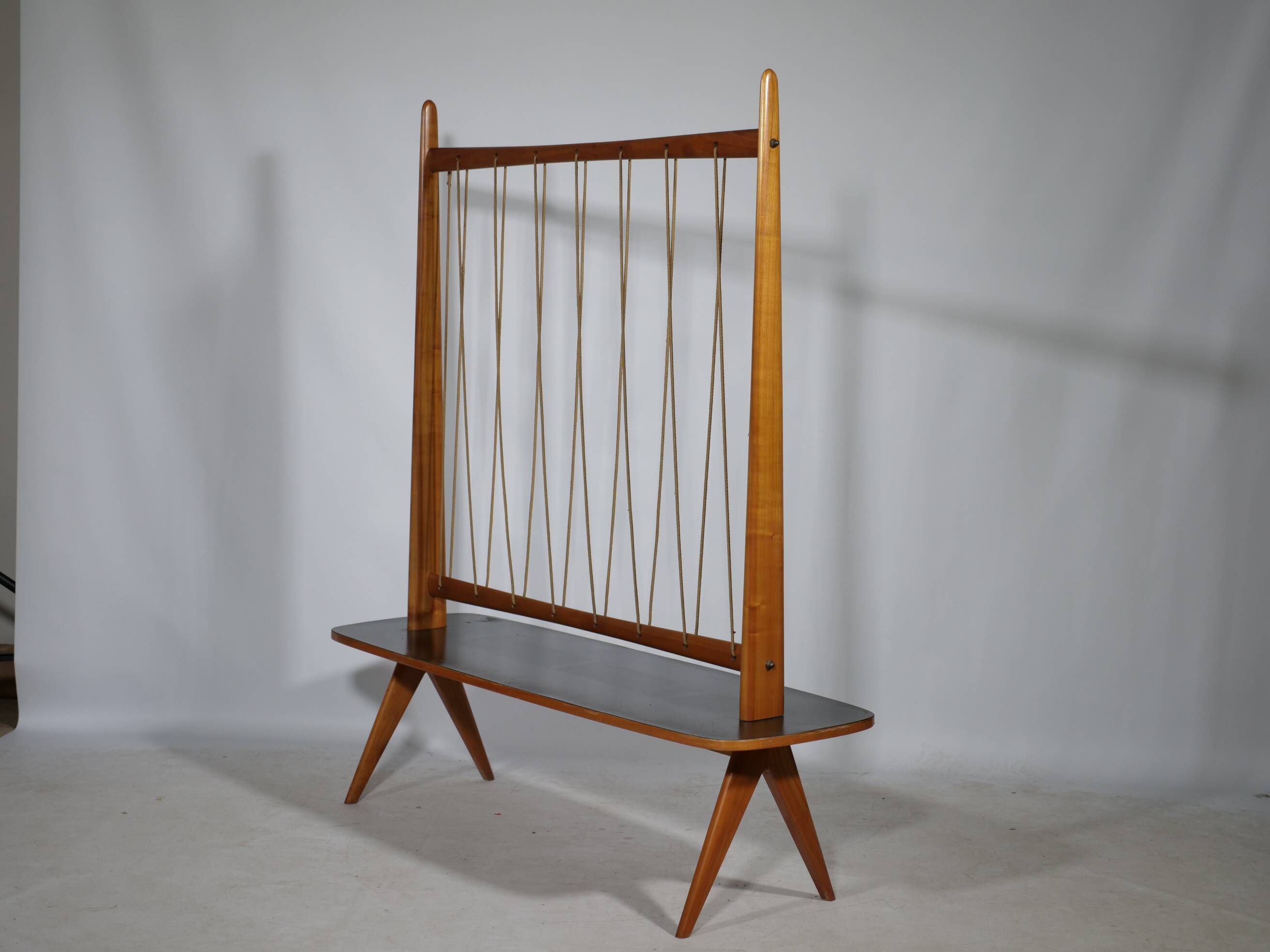 Flower Bench Cherry Wood  1960s Plant Stand