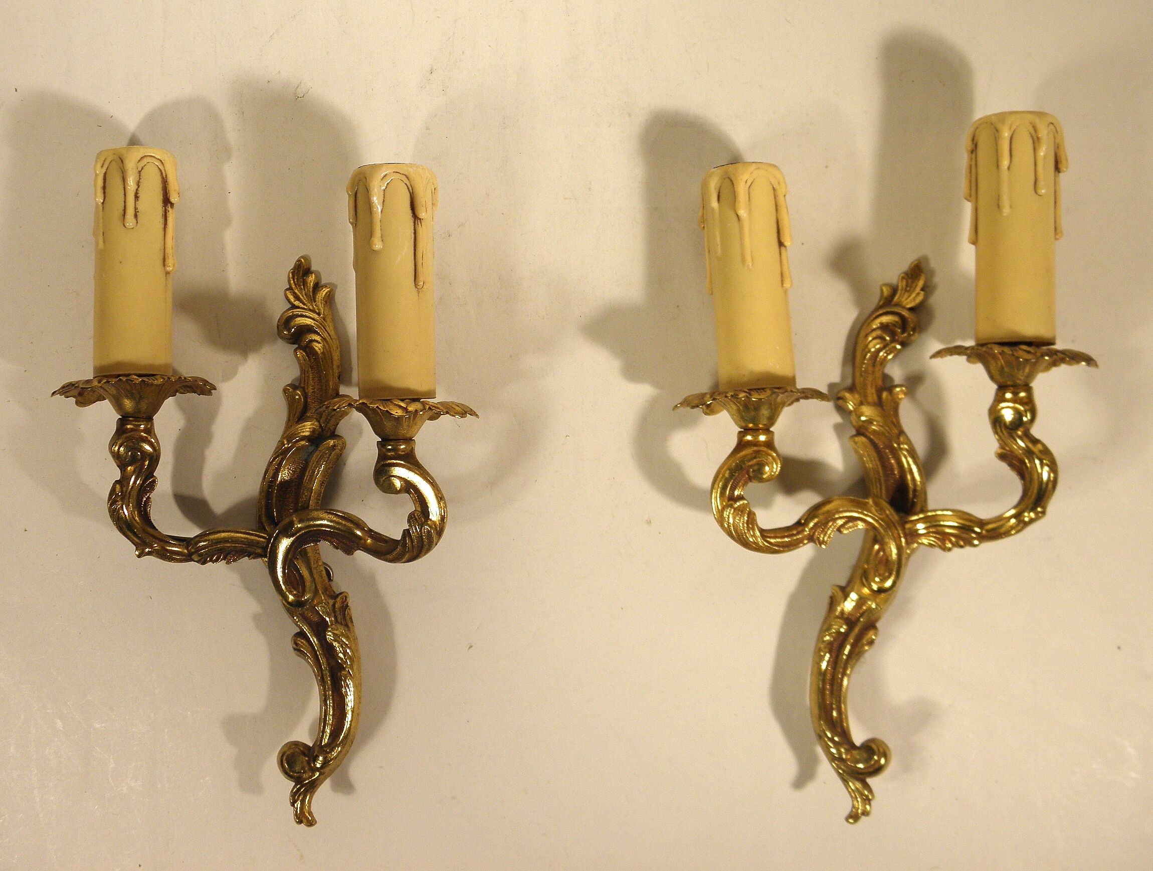 Pair of gilded bronze sconces