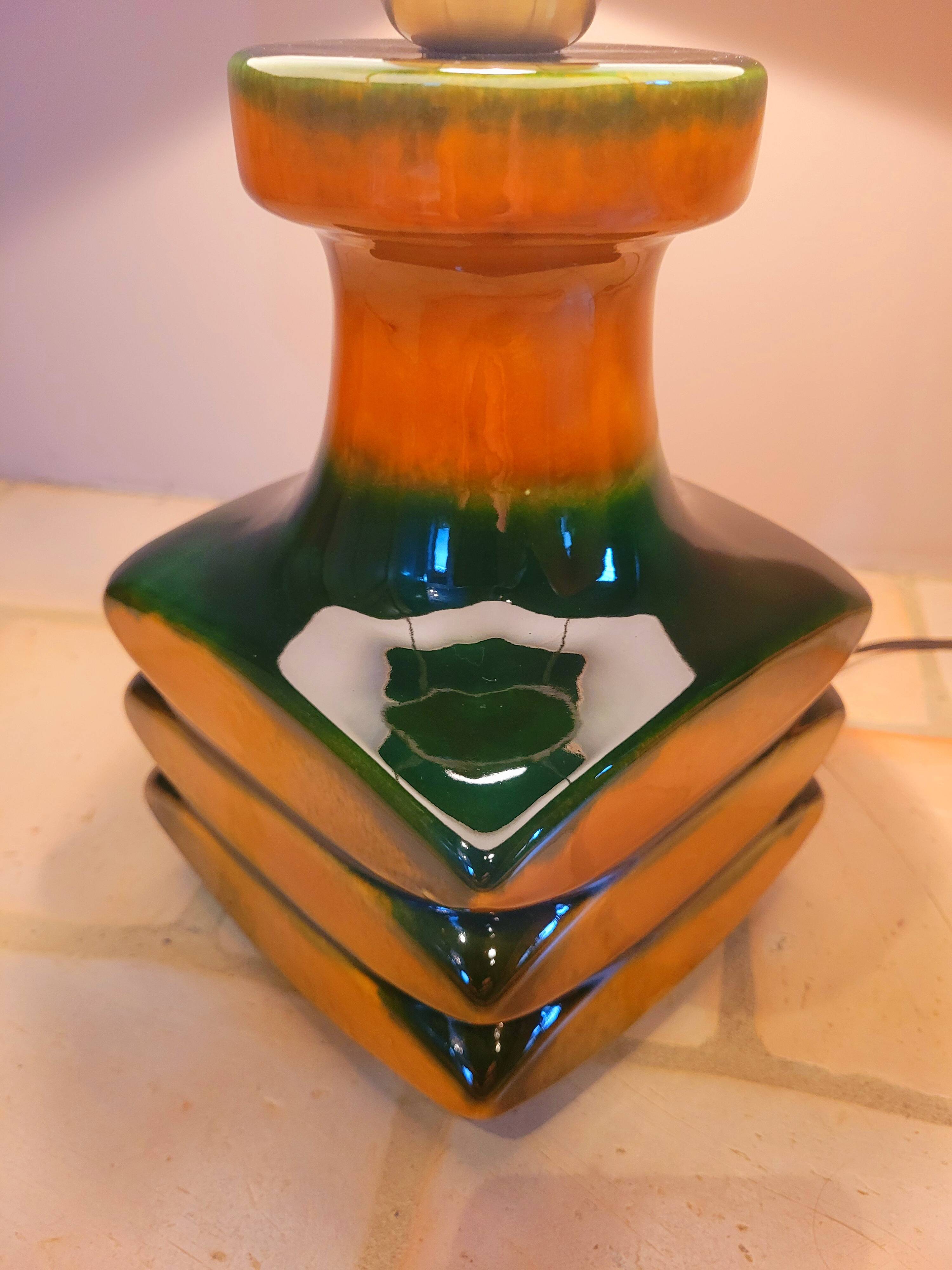 Old vintage design ceramic lamp from the 70s CARI ZALLONI for Steuler