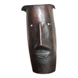 Copper sculpture signed Beaucousin Gérard, face-shaped sculpture, collection.