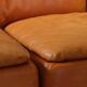 Paione modular sofa in brown leather, Claudio Salocchi, 1960s