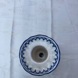 Hand-painted Moustiers porcelain candle holder