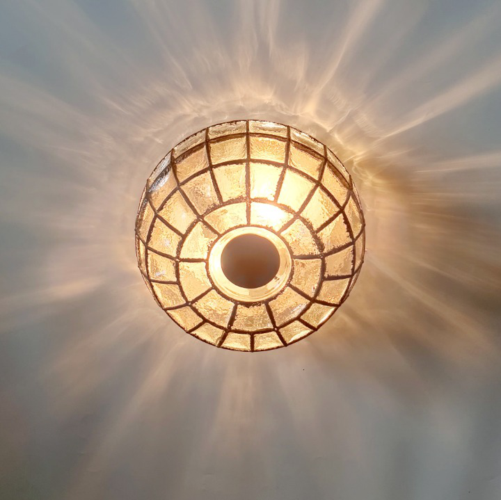 Mid-Century Glass Flush Mount from Limburg, Germany, 1960s