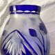 Cobalt blue double crystal vase signed G. Raspiller