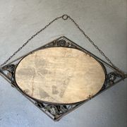Vintage antique art deco mirror with hanging chain