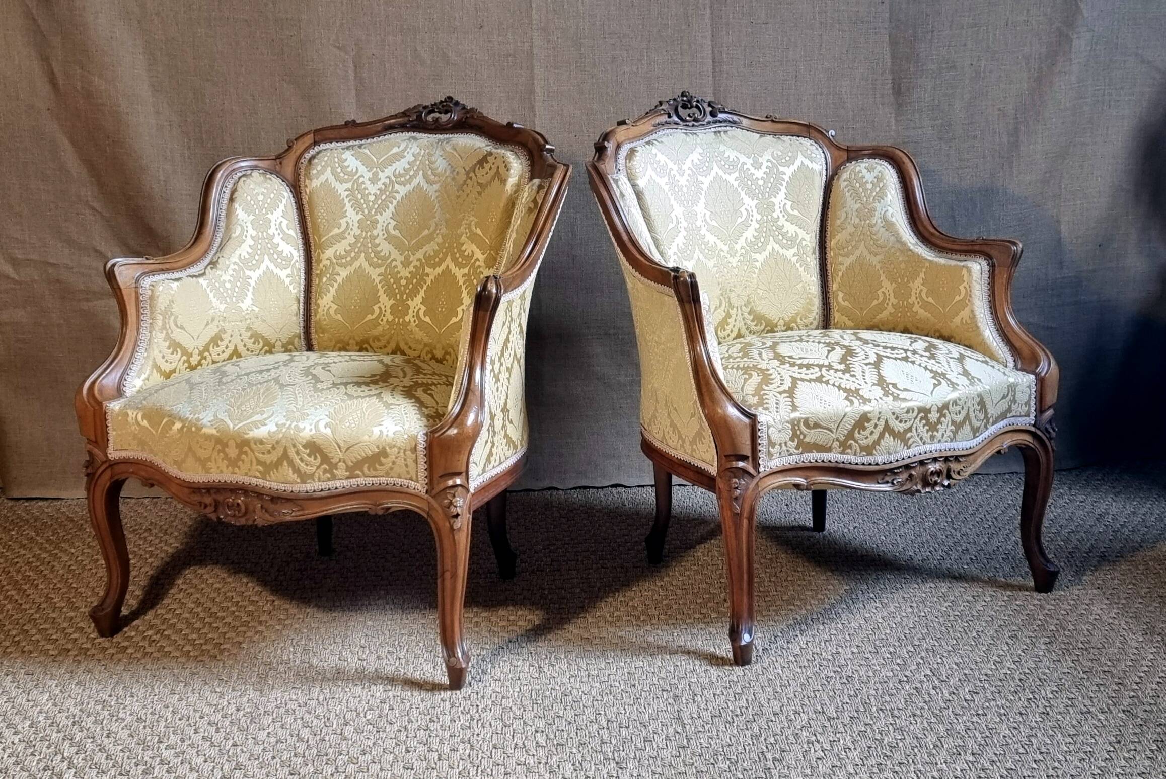 Pair of Louis XV style armchairs
