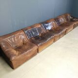 Vintage 5 pc leather DS46 modular sofa by De Sede, 1970s