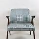 Grey-Blue Chequered Bunny Armchair by Józef Chierowski, 1970s