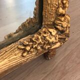 Large old mirror between two gilded pediment louis Philippe ice mercury