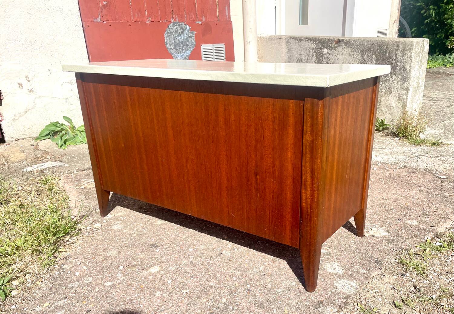Vintage chest bench 1960. Sapele veneer