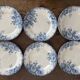 6 assiettes plates en terre de fer Gien "fleur d'automne"