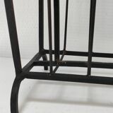 Modernist magazine holder black iron 60s