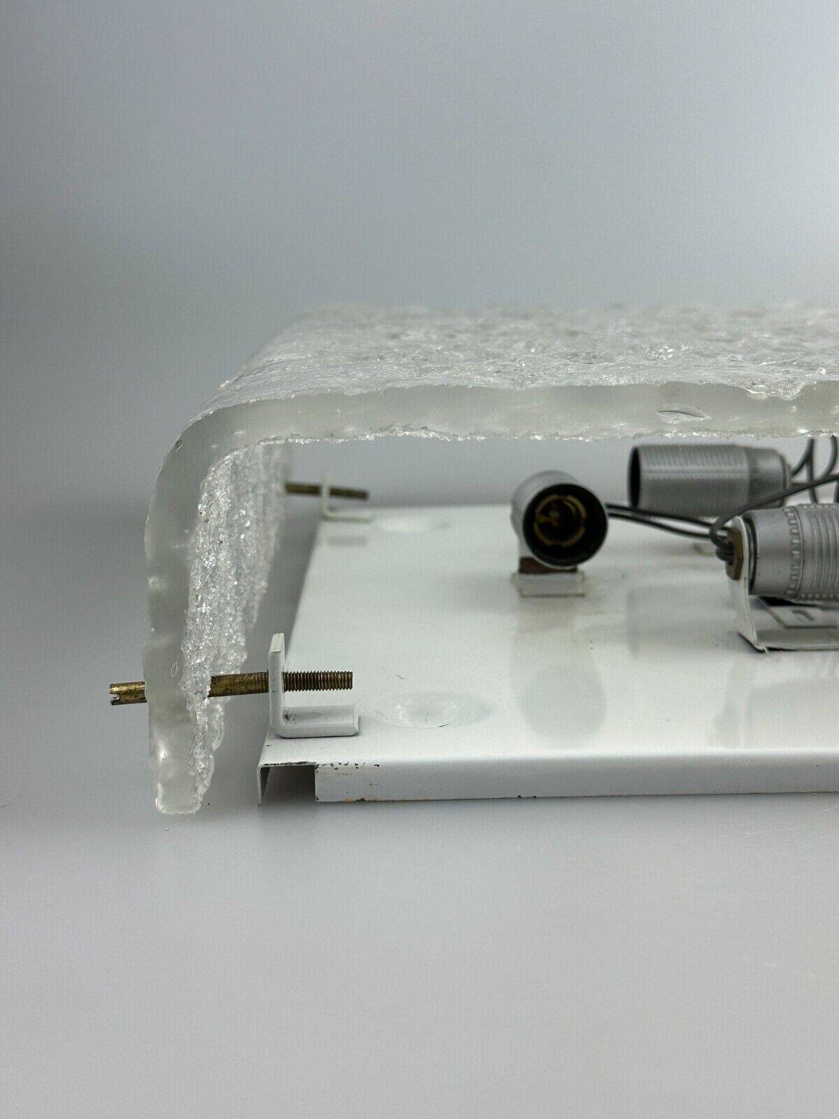 60s 70s ice glass flush mount ceiling lamp by Kaiser Leuchten Germany